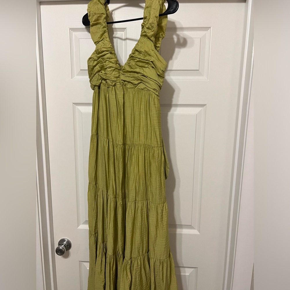 Mable Large Sleeveless Green Maxi Dress